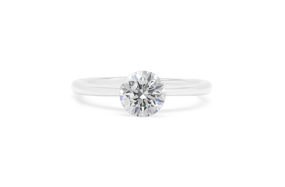 The Floeting Diamond Solitaire Ring Platinum White Gold