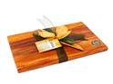 the great nz cheese board and knife set - paua koru - heart rimu