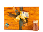 the great nz cheese board and knife set with paua koru - heart rimu
