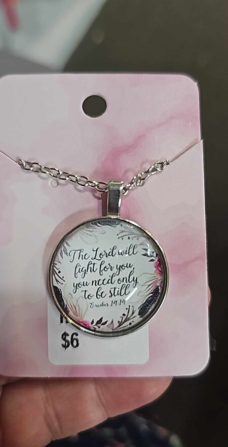 The Lord will fight Glass Necklace