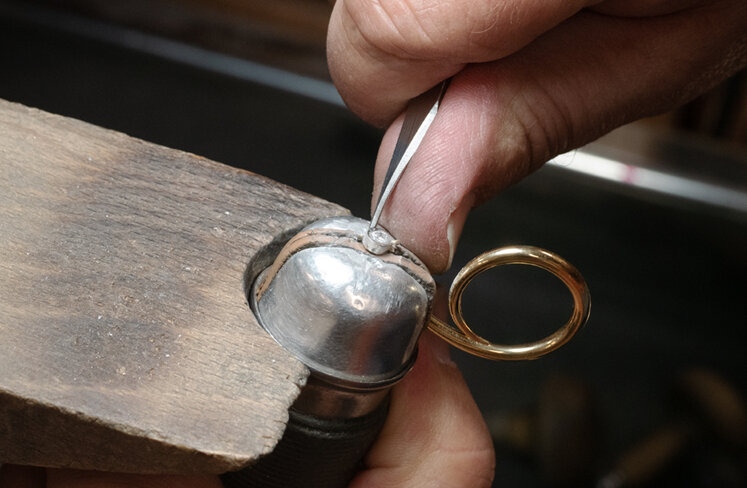 The Pendula Ring Being Crafted in Our Workshop