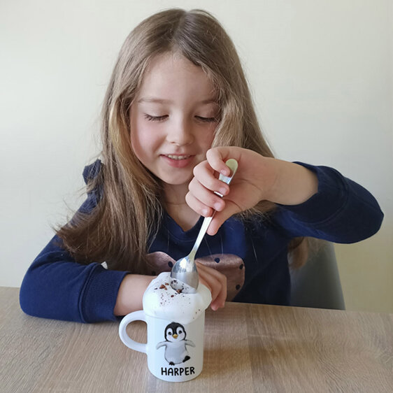 The perfect wee mug for little ones to enjoy their fluffy. Imagine when they see
