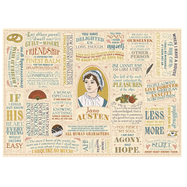 The Unemployed Philosophers Guild Jane Austen Literary Lines 1000 Piece Puzzle