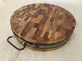 Thick Round Chopping Board with steel band and handle