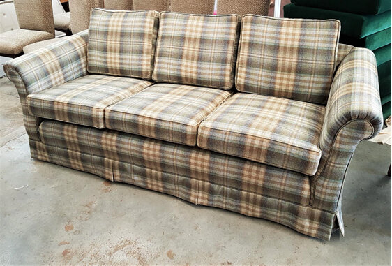Three Seater Sofa Reupholstery to Order Mulberry Lovat Heather Fabric nz