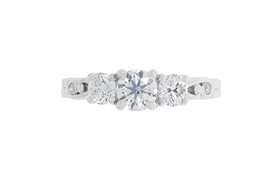 Three stone new zealand inspired diamond engagement ring