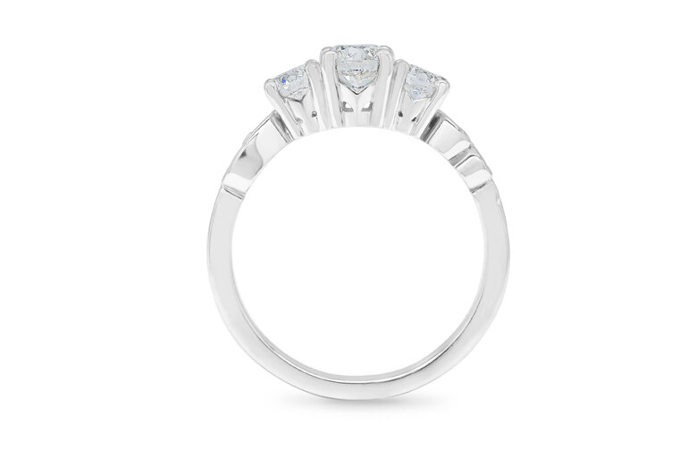 Three stone new zealand inspired diamond engagement ring