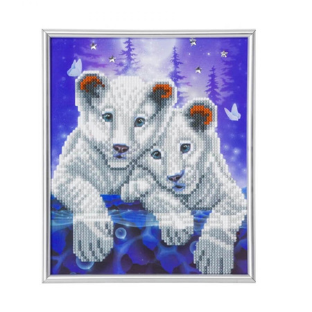 Tiger Cubs - Craft Buddy Crystal Art Kit - Framed