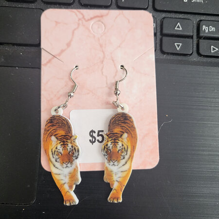 Tiger drop earrings