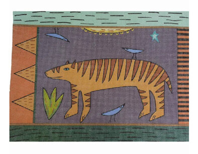 Tiger Needlepoint Cushion Kit by Kate Wells