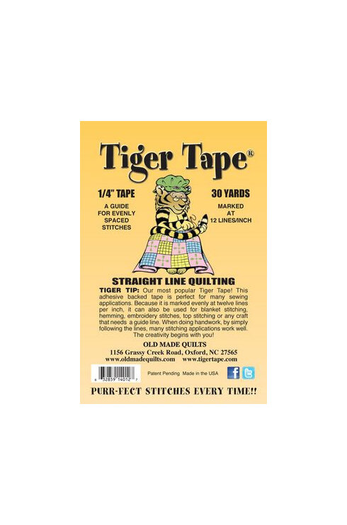 Tiger Tape - Straight Line Quilting (1/4 x 30 yds) 9 lines - 632859140097