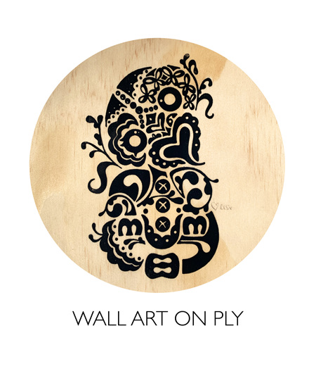 Tiki on ply - wall art 20cm - plain