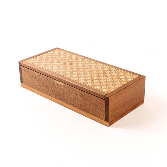 Timber Art Trinket Box with Patterned Lid