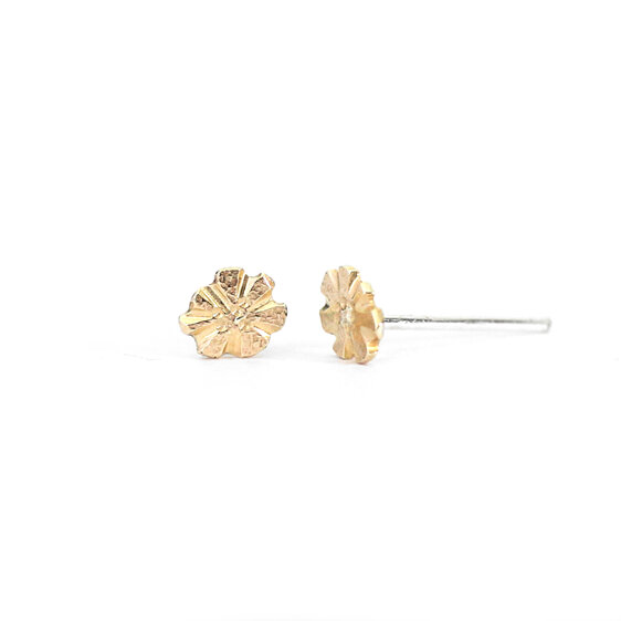 tiny wildflower solid 9k gold sterling silver studs organic lily griffin nz