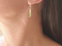 titipounamu bird feather earrings silver green lily griffin jewellery  native nz