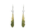 titipounamu rifleman bird feather earrings silver green lily griffin jewellery