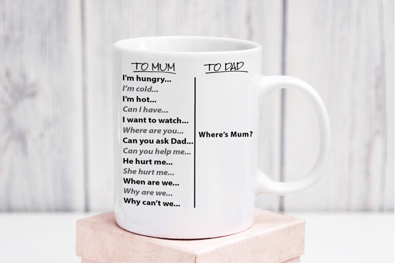 to mum to dad where is Mum fun mug