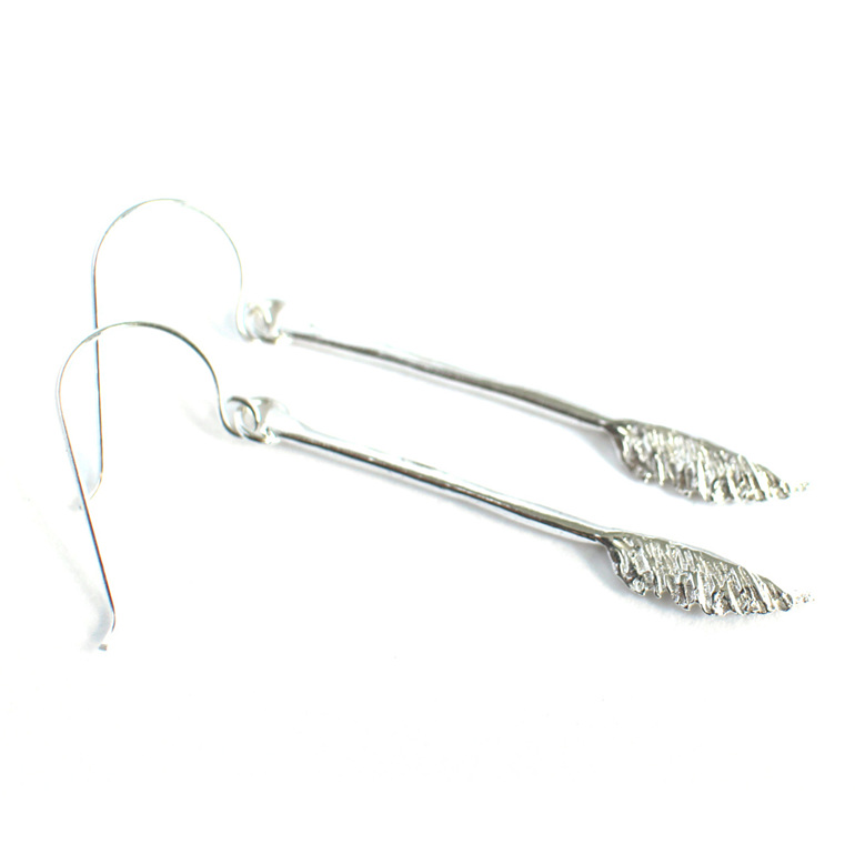 toetoe toi toi botanical native grass earrings sterling silver kinetic