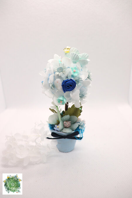 Topiary Flower Trees + Crystal Pots