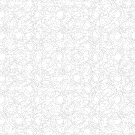 Touch of White Scribble Circles White/White 5549-01W (Wide)