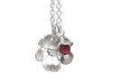 Tourmaline rose rosehip flower sterling silver necklace pendant lilygriffin nz