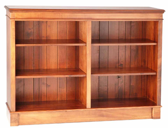 Traditional french style Long Bookcase with adjustable shelving