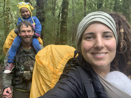 tramping as a family nz in the rain