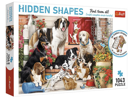 Trefl 1043 Piece Jigsaw Puzzle Hidden Shapes Doggy Fun