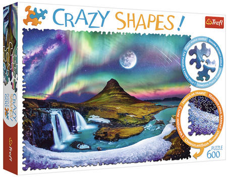 Trefl 600 Piece 'Crazy Shapes' Jigsaw Puzzle: Aurora Over Iceland