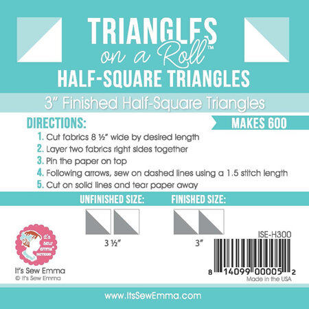 Triangles on a Roll Triangle Paper Selected Sizes