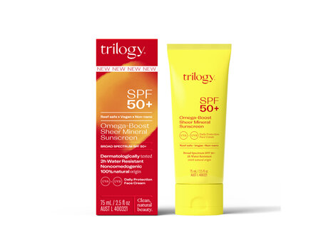 Trilogy SPF50+ Omega Boost Sheer Mineral Sunscreen 75ml
