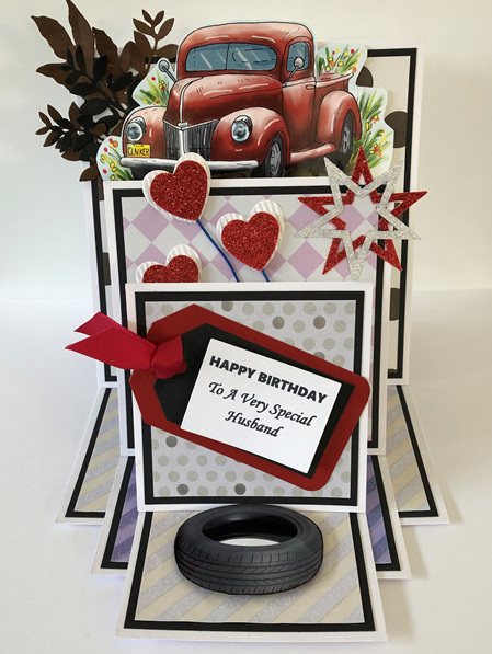 Triple Easel Card - Red Truck