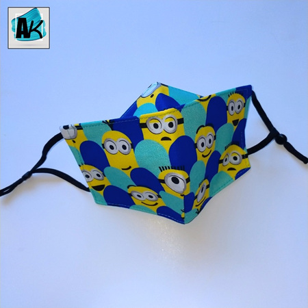 Triple Layer Facemask - Minions - Small - with nose gusset