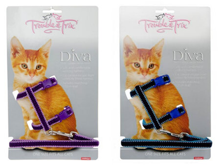 Trouble & Trix - Cat Harness & Lead Diva Velvet