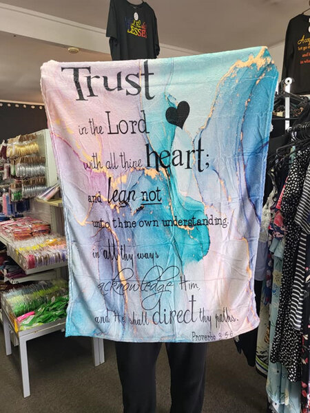 Trust in the Lord Baby  Christian Blanket 70x100cm approx
