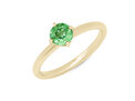 Tsavorite green garnet round cut gemstone four claw solitaire ring 9ct gold