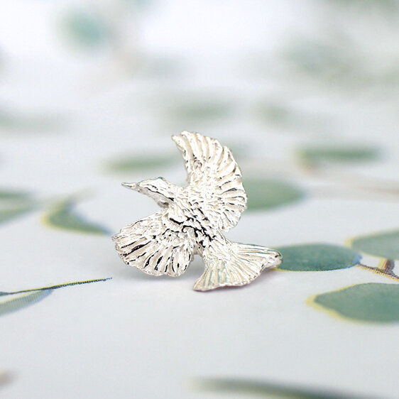 Tui bird native nz silver wedding lapel pin brooch lilygriffin nz jewellery