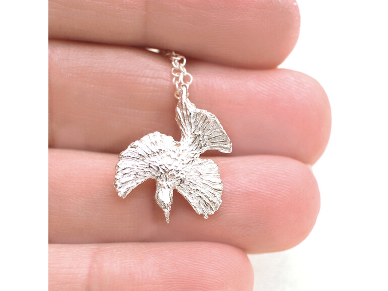 tui bird sterling silver tiny dainty flying wings little light necklace