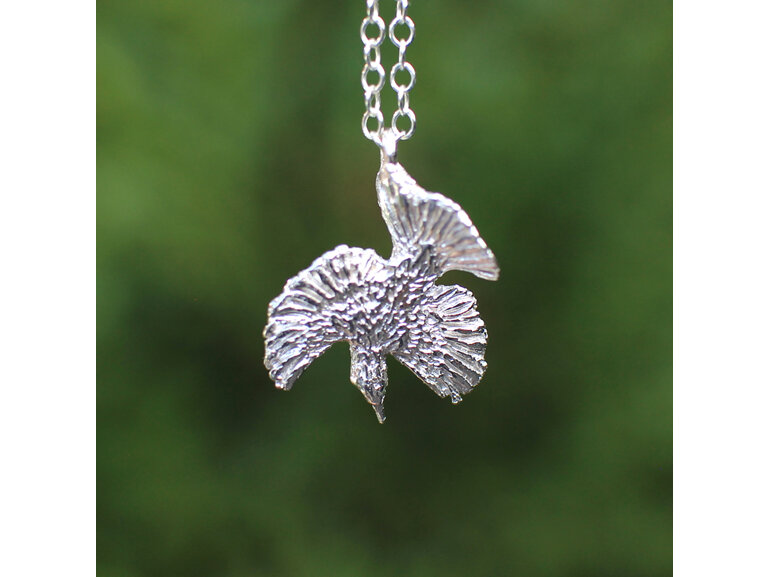 tui bird sterling silver tiny dainty flying wings little light necklace