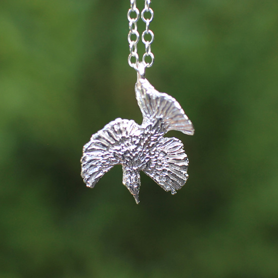 tui bird sterling silver tiny dainty flying wings little light necklace