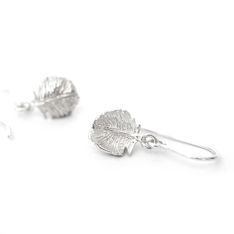 tui tuft tiny delicate feather light lightweight sterling silver earrings