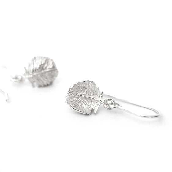 tui tuft tiny delicate feather light lightweight sterling silver earrings