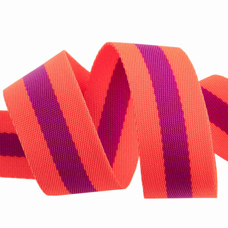 Tula Pink Webbing 1.5"  Watermelon and Plum