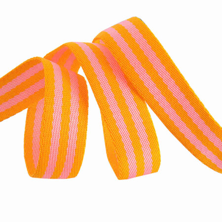 Tula Pink Webbing 1"  Pink & Orange