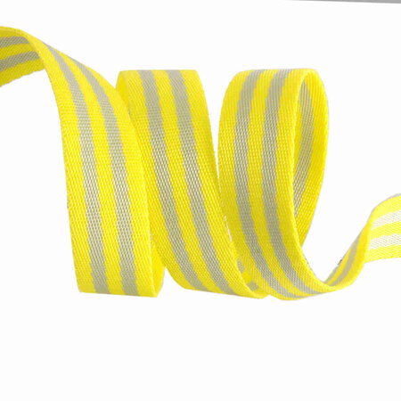 Tula Pink Webbing 1"  Soft Grey & Yellow