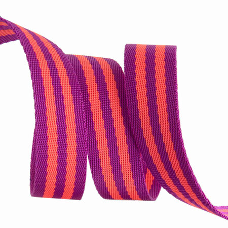 Tula Pink Webbing 1"  Watermelon and Plum