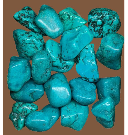 Tumbled Stone Green Turquenite (Turquoise Howlite)