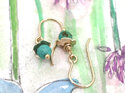 turquoise december birthstone rosehips earrings 9k gold lilygriffin nz jeweller