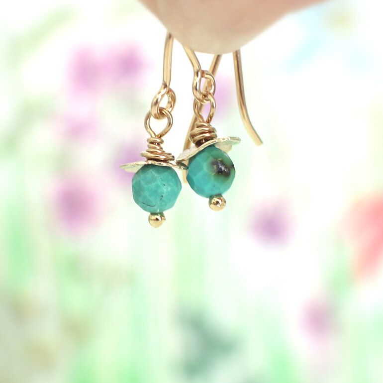 turquoise december birthstone rosehips earrings gold lily griffin nz jeweller