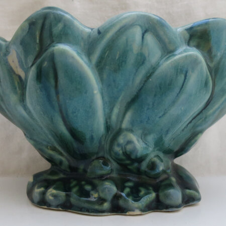 Turquoise lotus leaf vase